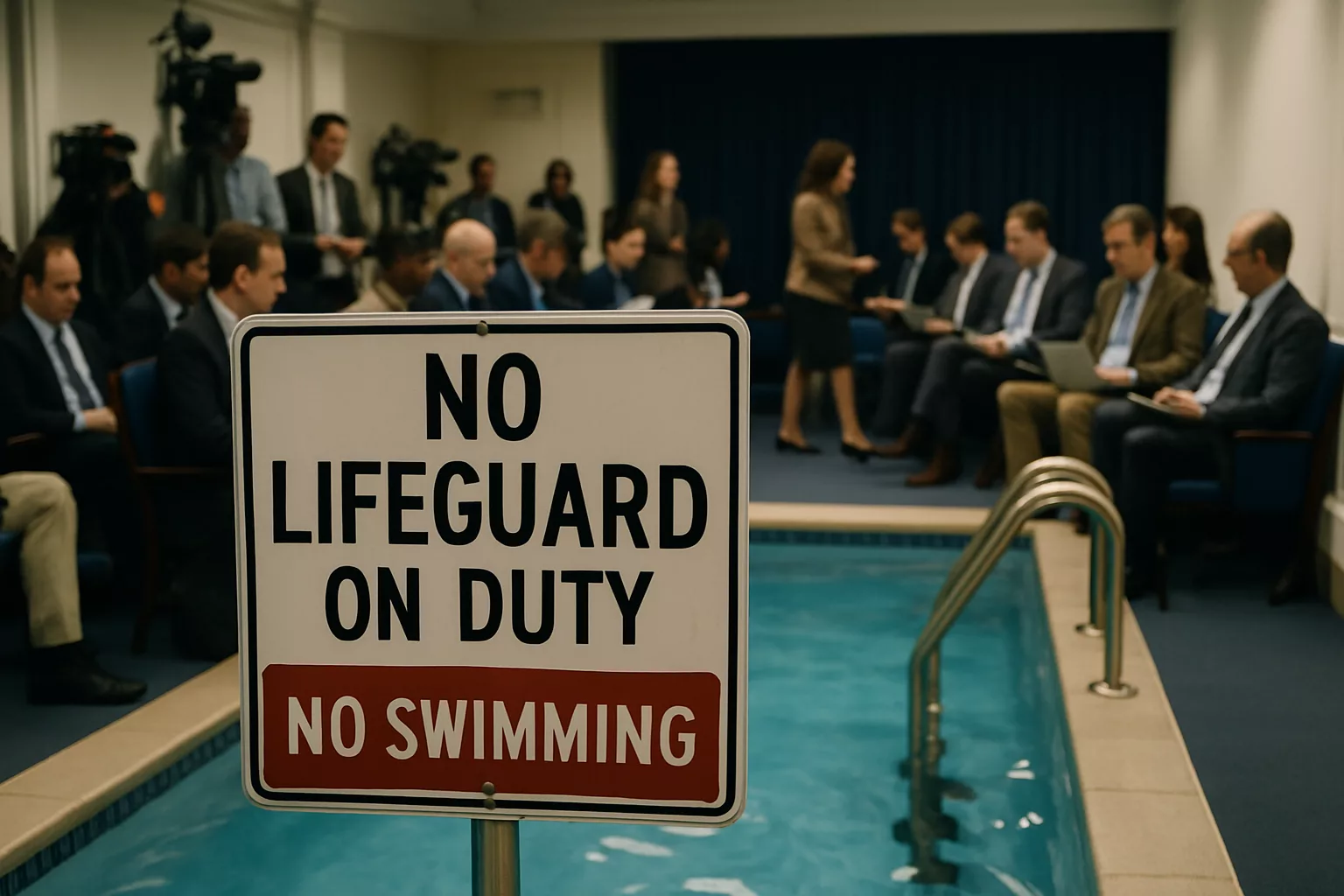 Trump trasforma la sala stampa in piscina: i giornalisti non sono espulsi, sono 'ospiti fuori dall'area natatoria'