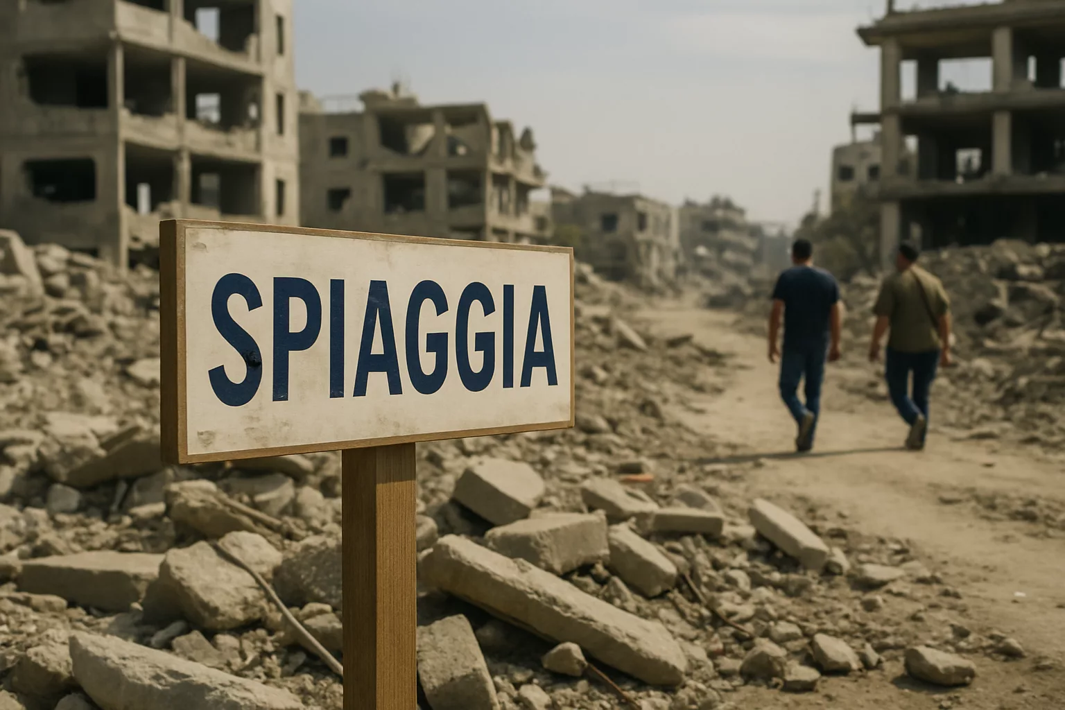 Dopo “Gaza come la Riviera romagnola”, basta la sabbia: ogni zona bombardata diventa località turistica